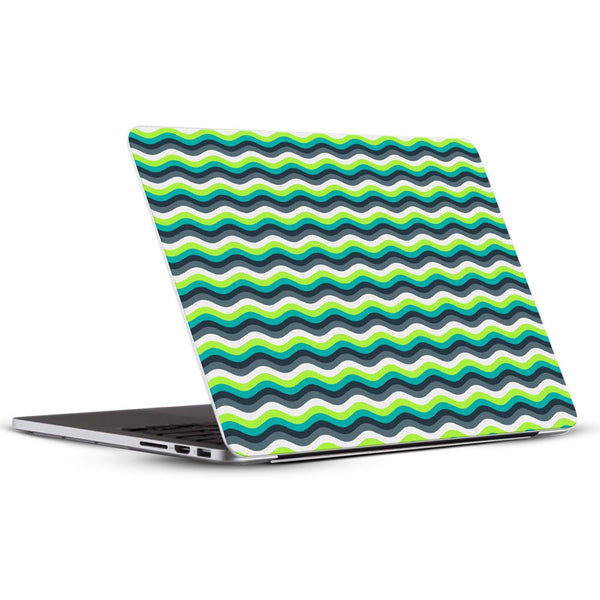 Green Yellow Waves - Laptop Skins