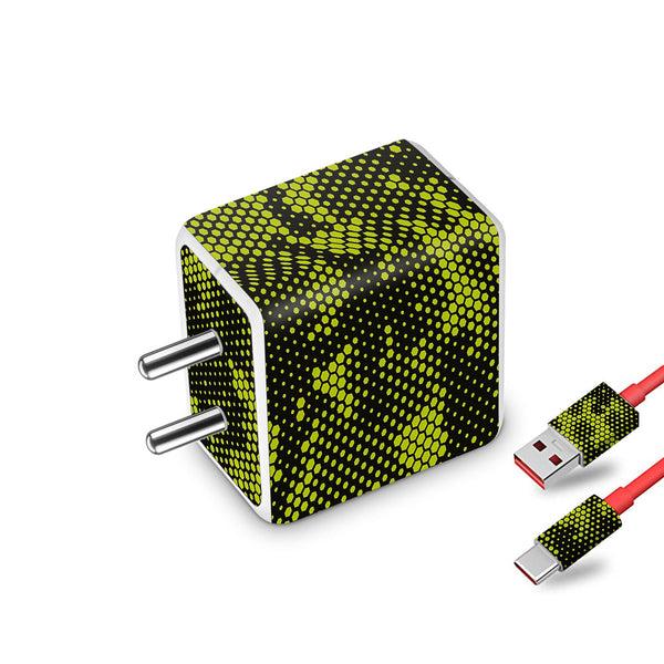 Green Neon Hive Camo - Oneplus Dash Charger Skin
