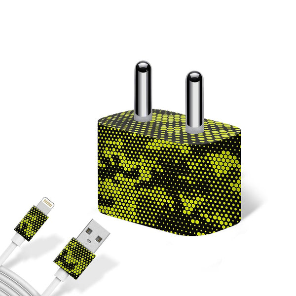 Green Neon Hive Camo - Apple charger 5W Skin