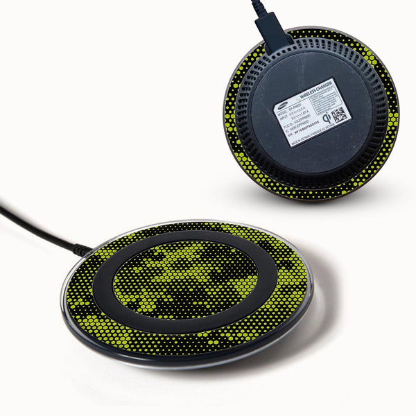 Green Neon Hive Camo - Samsung Wireless Charger 2015 Skins