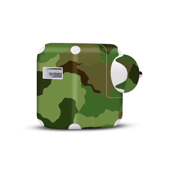 green seamless camo skin for apple 10W charger 2019 by sleeky india 