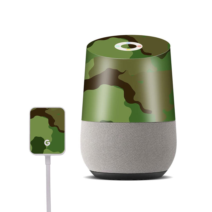 green seamless camo skin for google home by sleeky india