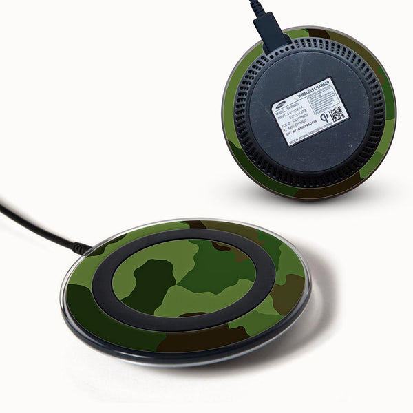 green seamless camo skin for Samsung Wireless Charger 2015 by sleeky india