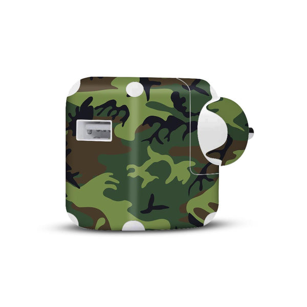 green soldier camo skin for apple 10W charger 2019 by sleeky india 
