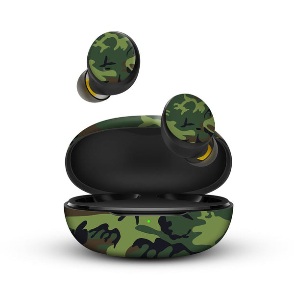 green soldier camo skins for realme buds q by sleeky india