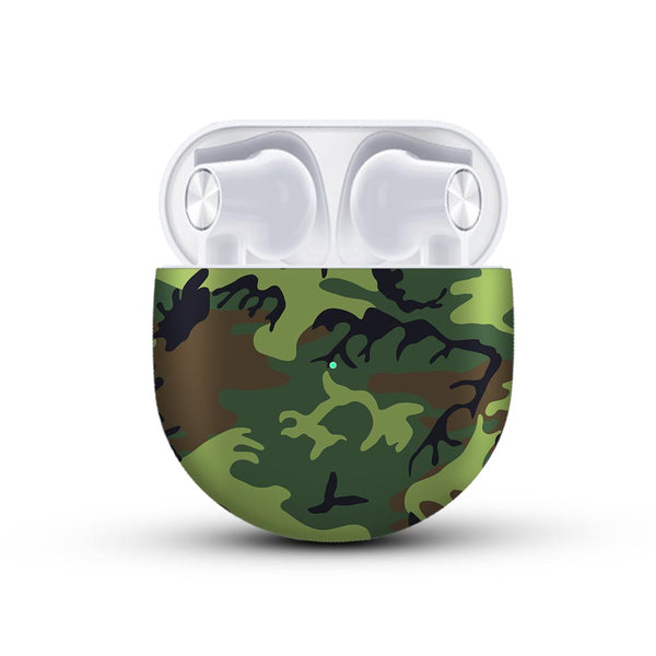 green soldier camo skin for onplus buds by sleeky india