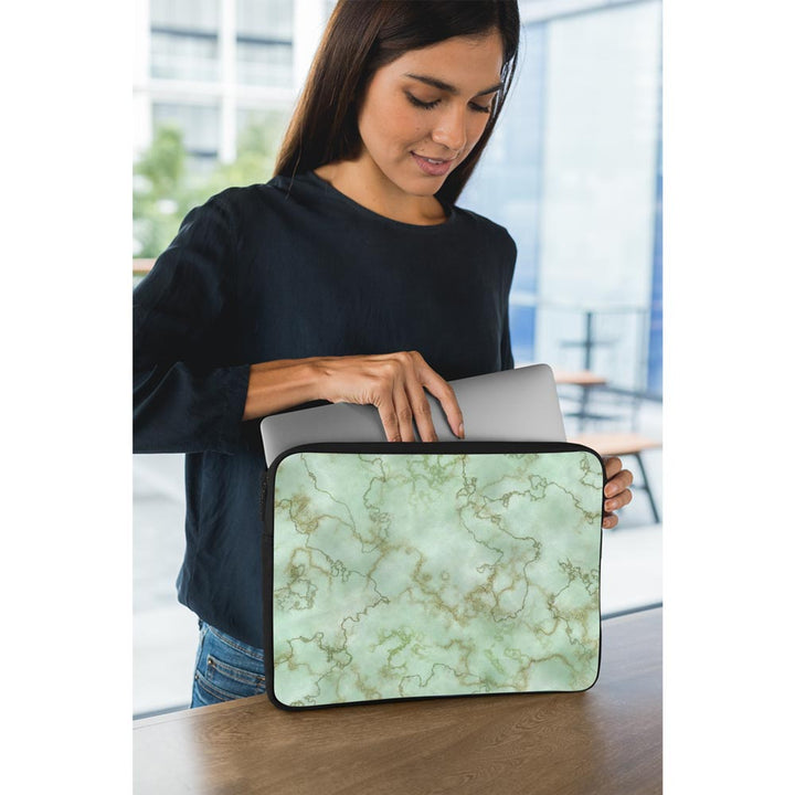 Green Textured Marble  - Laptop Sleeve