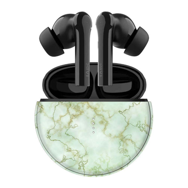 Green Textured Marble - Mivi DuoPods F60 Skins