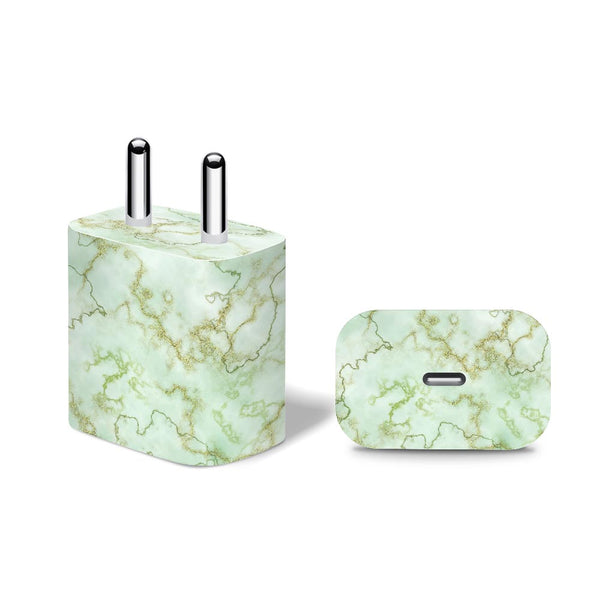 Green Textured Marble - Apple 20W Charger Skin