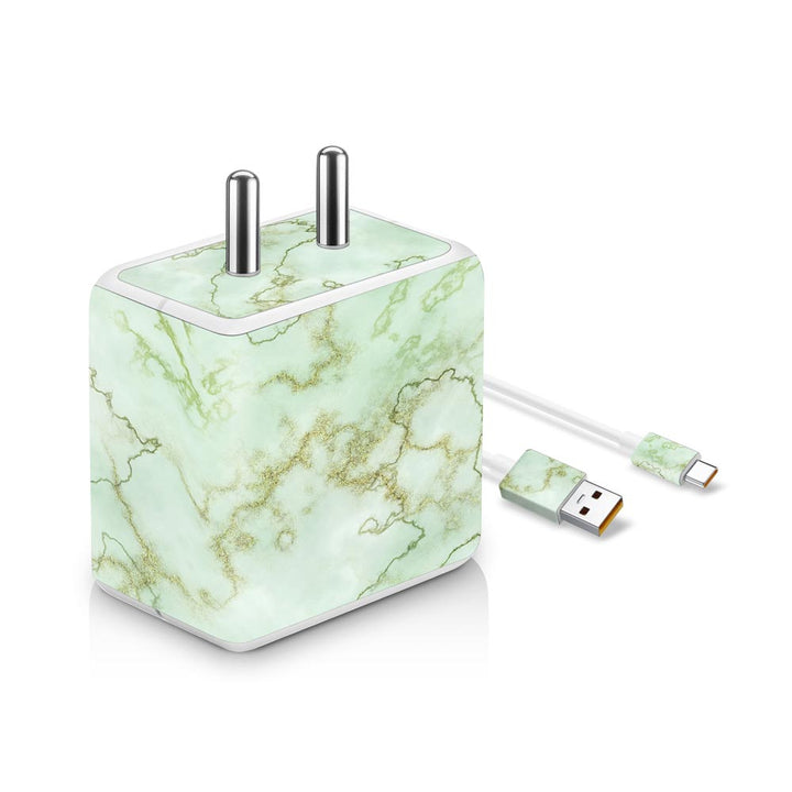 Green Textured Marble - VOOC Charger Skin