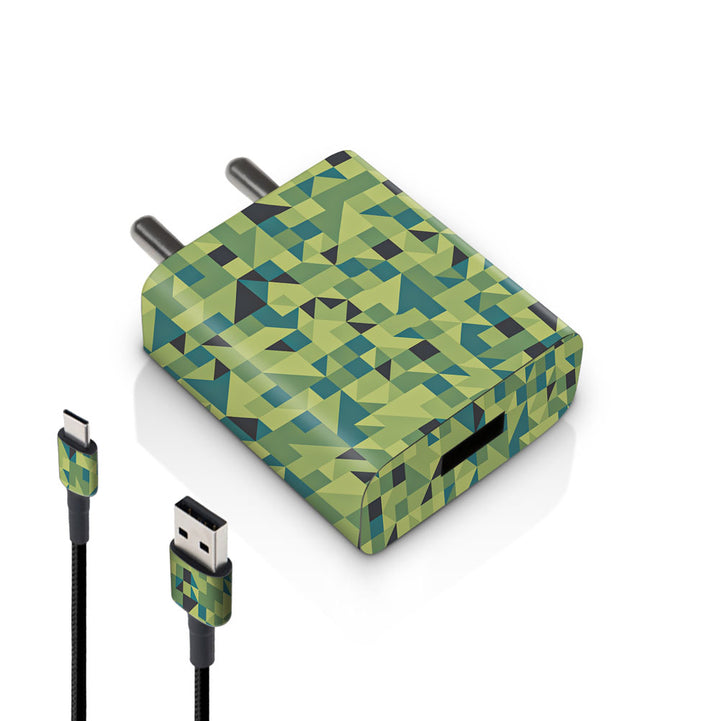 Green Triangled Background - MI 10W & 18W Charger Skin