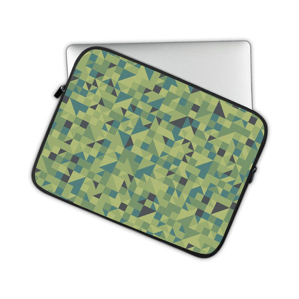 Green Triangled Background   - Laptop Sleeve