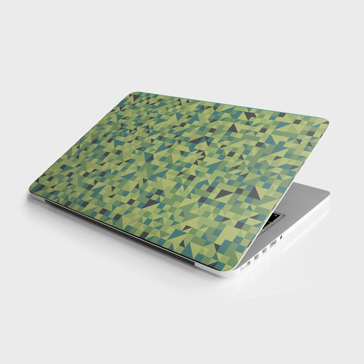 Green Triangled Background - Laptop Skins