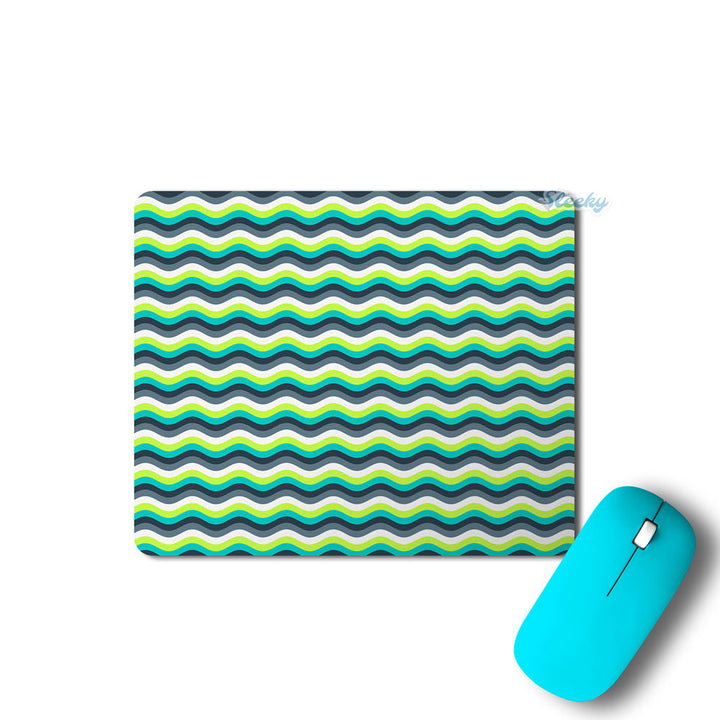 Green Yellow Waves - Mousepad