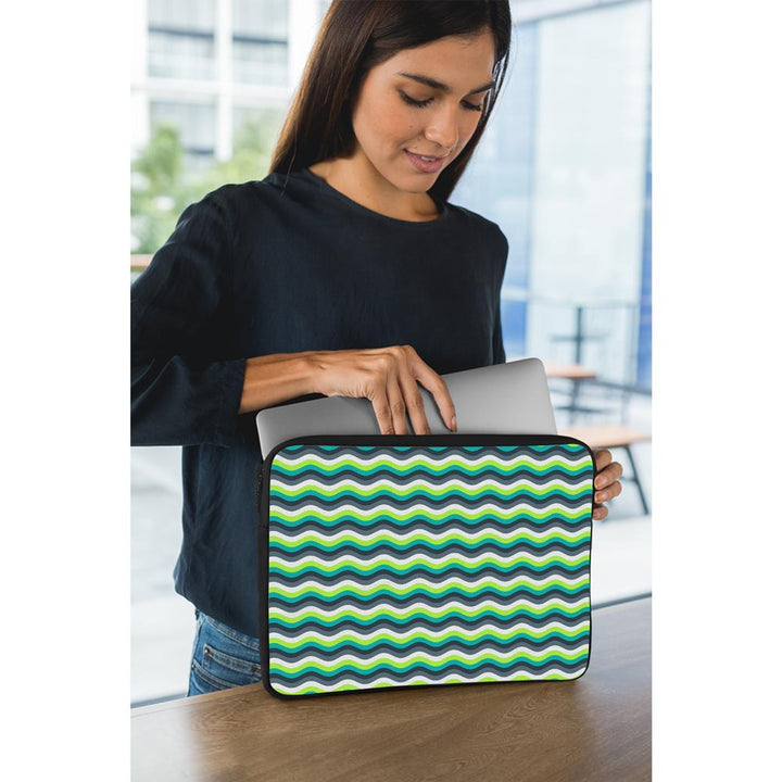 Green Yellow Waves   - Laptop Sleeve