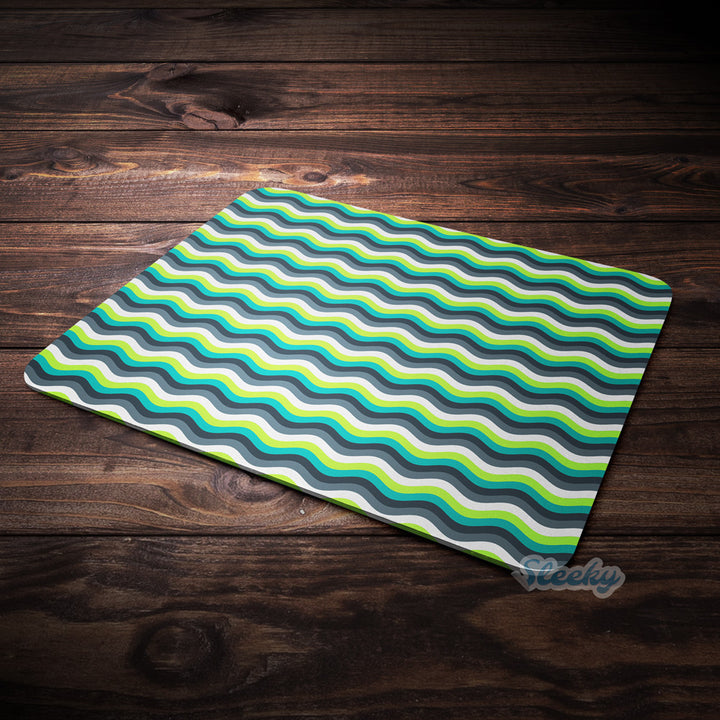 Green Yellow Waves - Mousepad