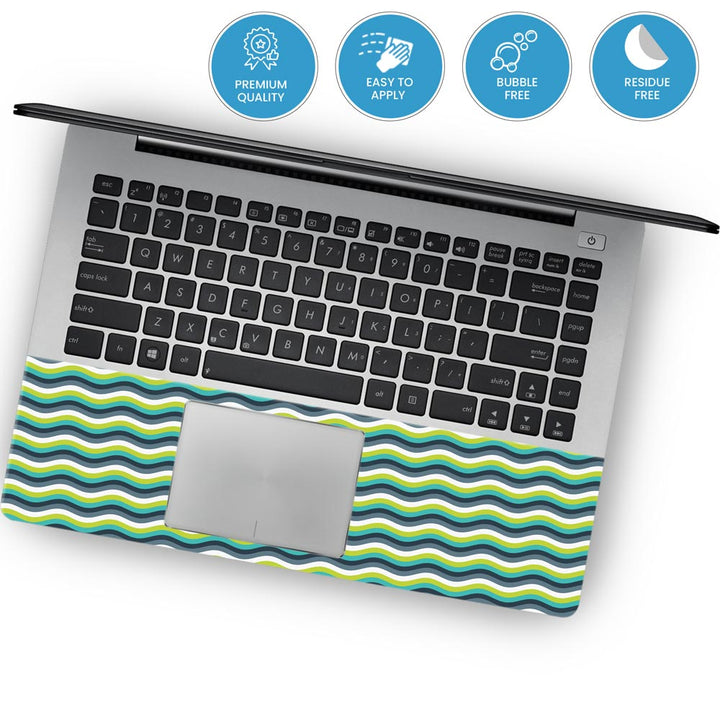 Green Yellow Waves - Laptop Skins