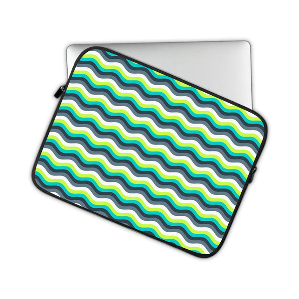 Green Yellow Waves   - Laptop Sleeve