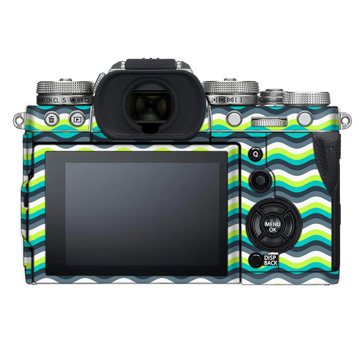 Green Yellow Waves - FujiFilm Camera Skin