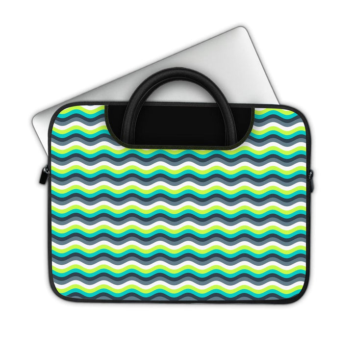 Green Yellow Waves - Pockets Laptop Sleeve