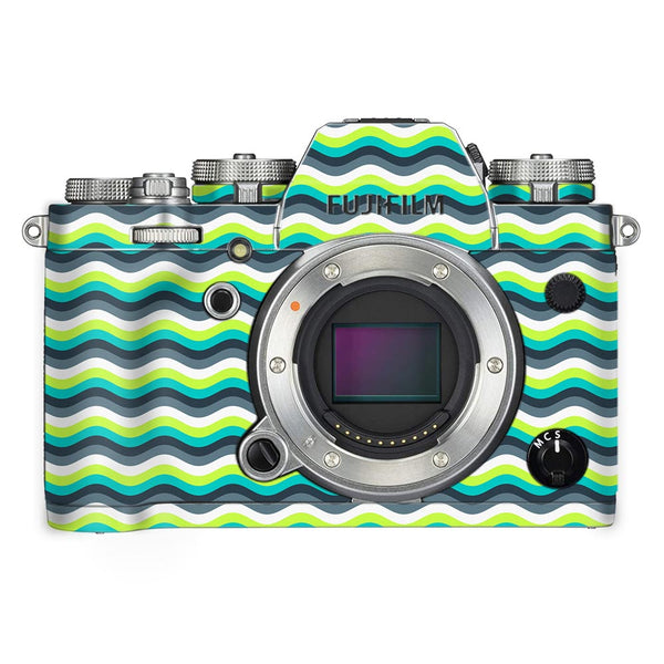 Green Yellow Waves - FujiFilm Camera Skin