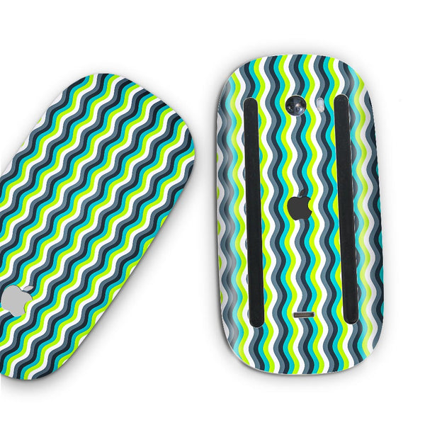 Green Yellow Waves - Apple Magic Mouse 2 Skins