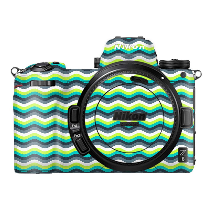 Green Yellow Waves - Nikon Camera Skins