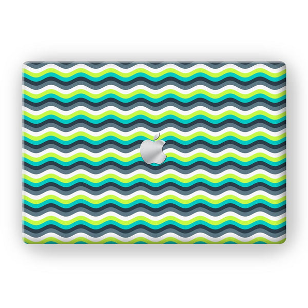 Green Yellow Waves - MacBook Skins