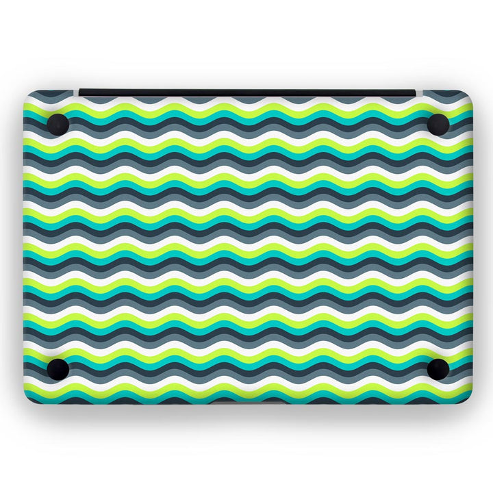 Green Yellow Waves - MacBook Skins