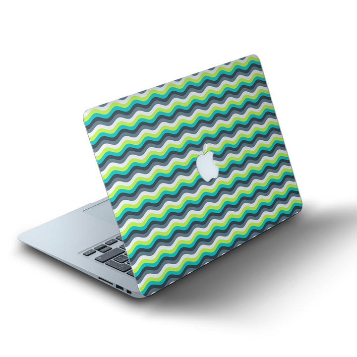 Green Yellow Waves - MacBook Skins