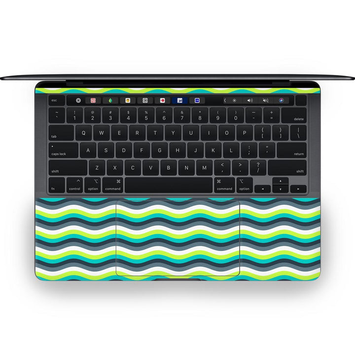 Green Yellow Waves - MacBook Skins