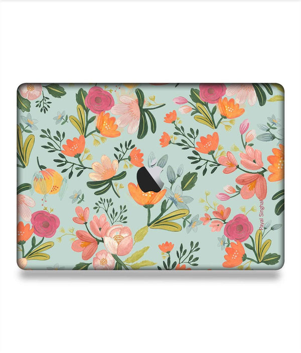 Payal Singhal Aqua Handpainted Flower - Skins for Macbook Pro 15" (2016 - 2020)By Sleeky India, Laptop skins, laptop wraps, Macbook Skins