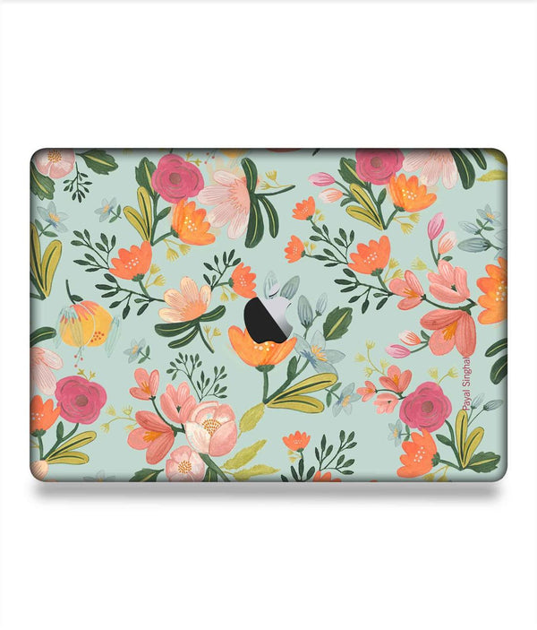 Payal Singhal Aqua Handpainted Flower - Skins for Macbook Pro 13" (2016 - 2020)By Sleeky India, Laptop skins, laptop wraps, Macbook Skins