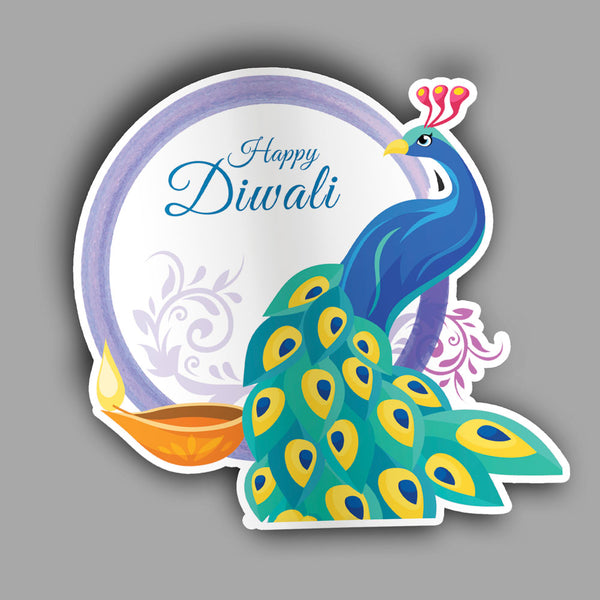Happy Diwali Peacock - Sticker