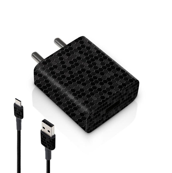 Honey Comb Black - MI 10W & 18W Charger Skin By Sleeky India