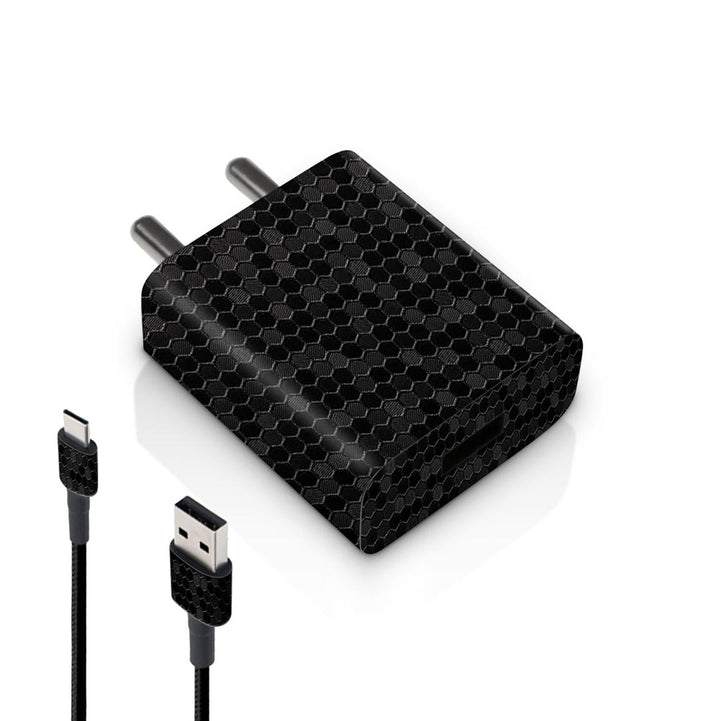Honey Comb Black - MI 10W & 18W Charger Skin By Sleeky India