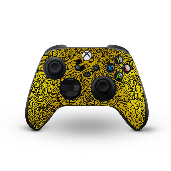 Hypnotic Gold - Skins for X-Box Series Controller by Sleeky India
