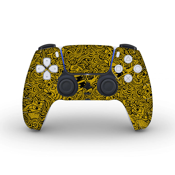 Hypnotic Gold - Skins for PS5 controller by Sleeky India