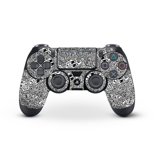 Hypnotic White - skin for PS4 controller by Sleeky India