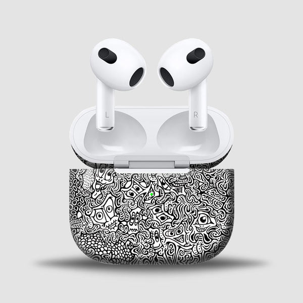 Hypnotic White - Skins for AirPods 3 By Sleeky India