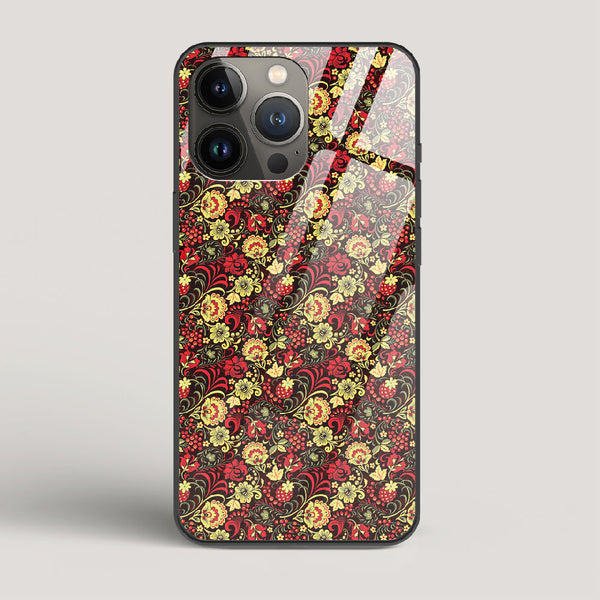 Russian Floral Pattern - iPhone 13 Pro Glass Case