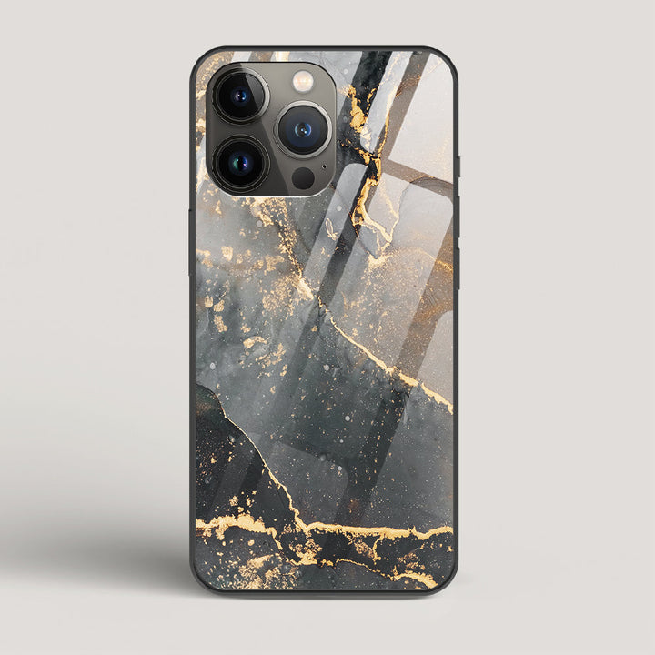 Black Gold Marble - iPhone 13 Pro Glass Case