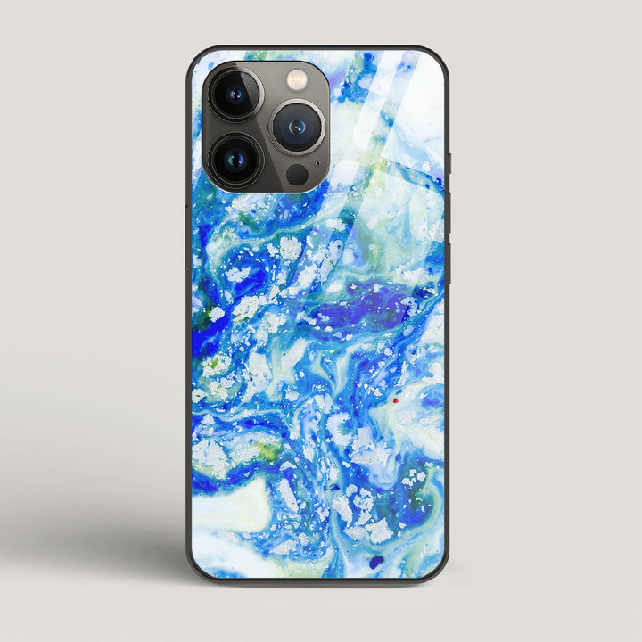 Blue Acid Marble - iPhone 13 Pro Glass Case