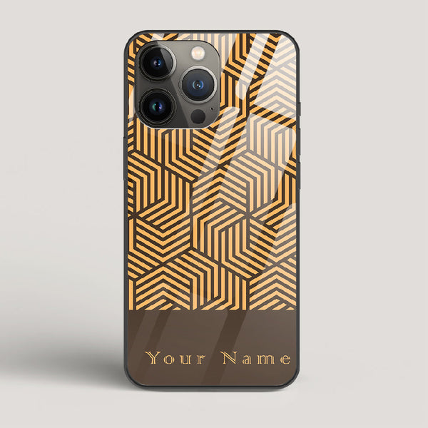 Geometric Name Edition - iPhone 13 Pro Glass Case