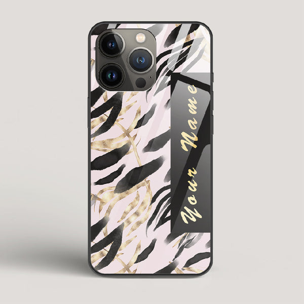 Golden Leaves Name Edition Gold - iPhone 13 Pro Glass Case