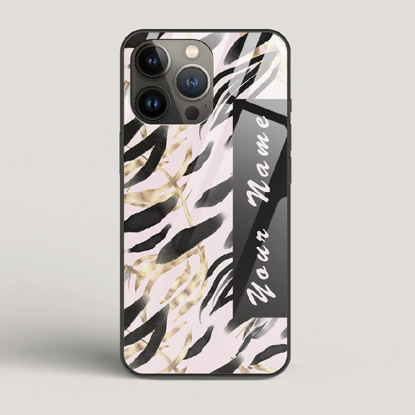 Golden Leaves Name Edition Light - iPhone 13 Pro Glass Case
