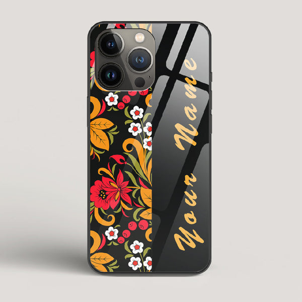 Khokhloma Design 2 Name Edition - iPhone 13 Pro Glass Case