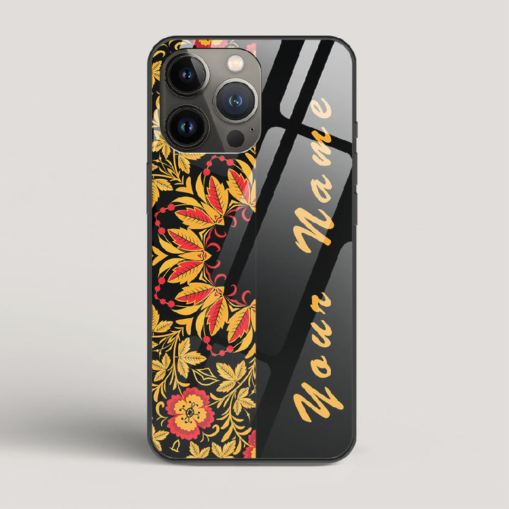 Khokhloma Design Name Edition - iPhone 13 Pro Glass Case