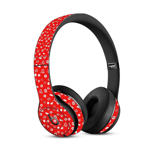 icons doodle red skin for Beats Solo 3 Headphone by sleeky india
