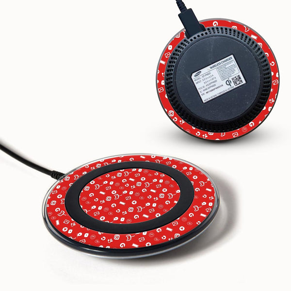 icons doodle red skin for Samsung Wireless Charger 2015 by sleeky india
